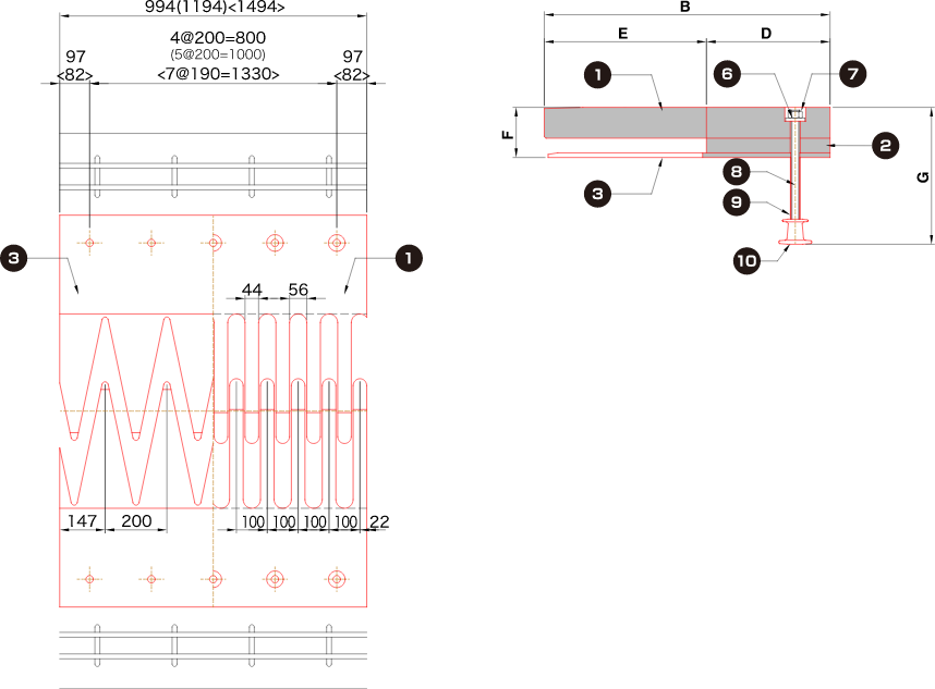 平面図・金物断面図